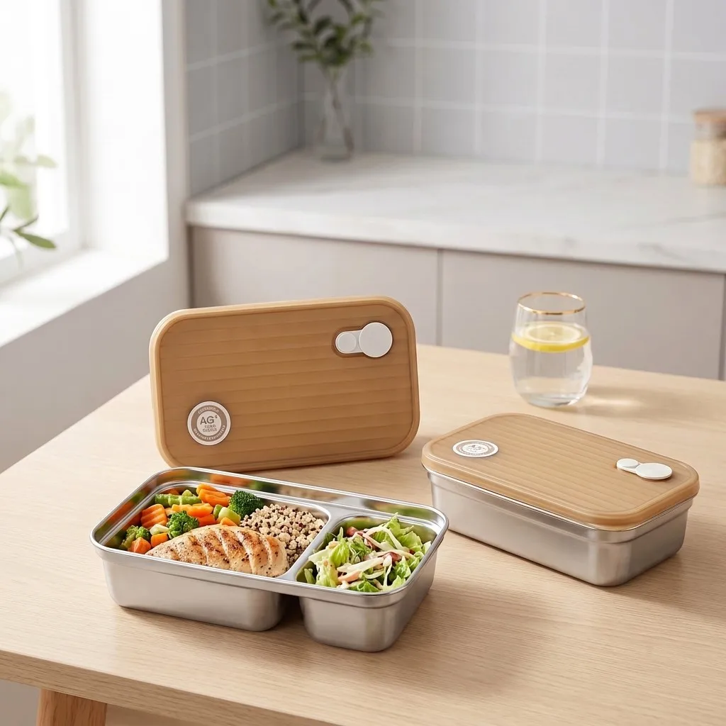 Food Storage Oven Safe - 304 Stainless Steel Bento Box Divided