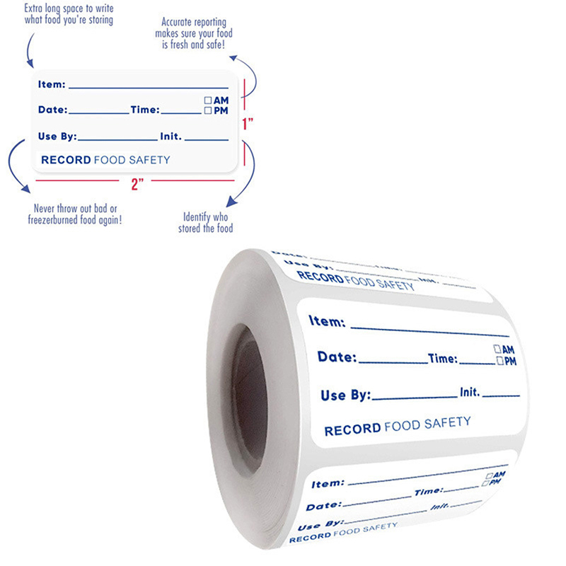 Food Storage Labels - 500Pcs/roll Kitchen Stickers Self-Adhesive Removable Refrigerator