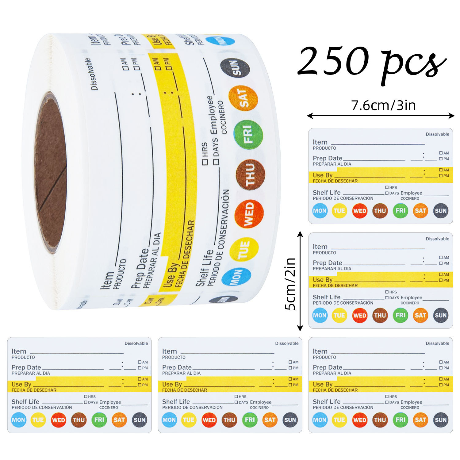 250Pcs/Roll Food Date Labels W - Food Storage Labels recension och pris