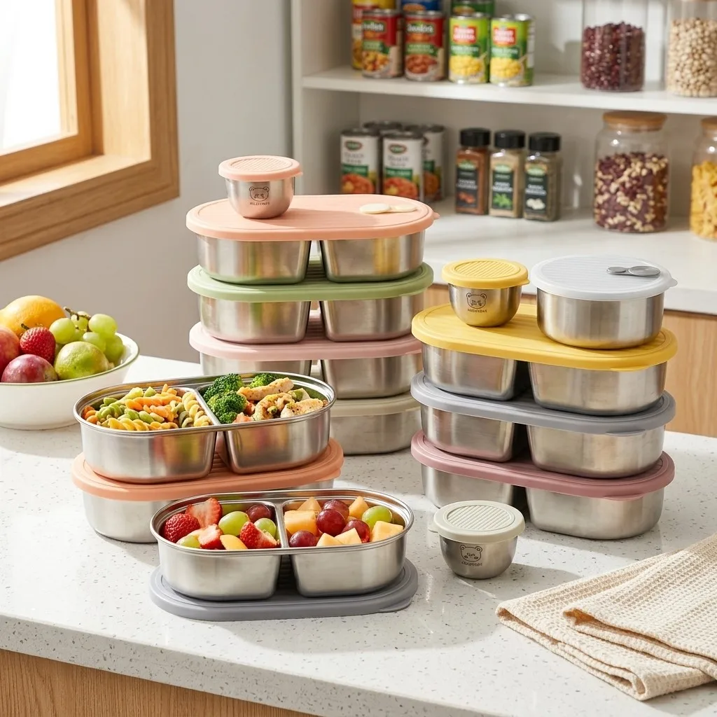 Microwavable 304 Stainless Ste - Food Storage With Dividers recension och pris