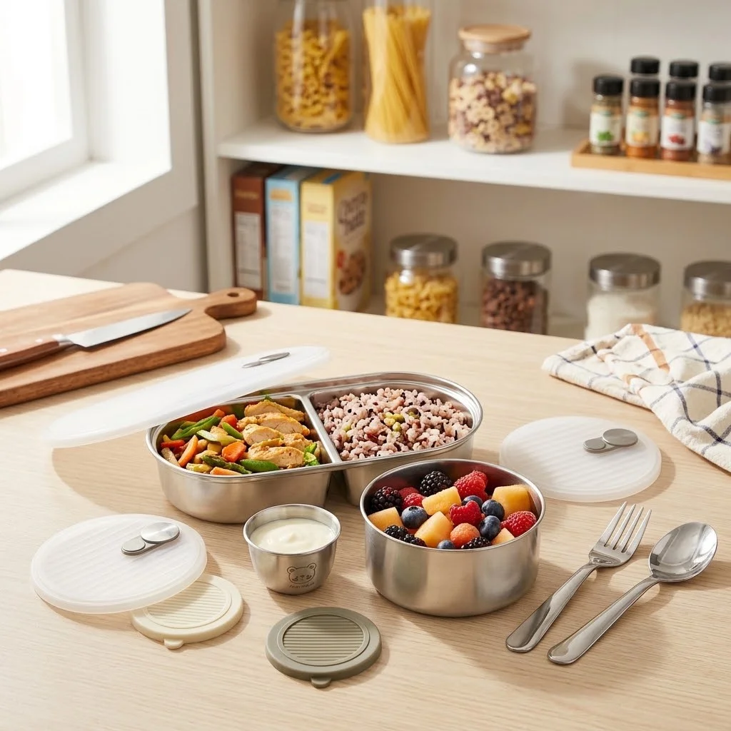 Microwavable 304 Stainless Ste - Food Storage With Dividers recension och pris