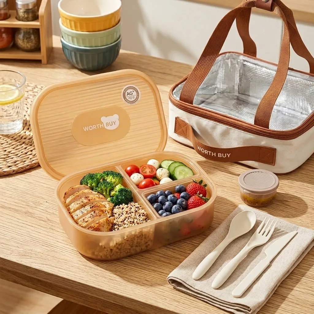Divided Plastic Bento Box 3 Co - Food Storage With Dividers recension och pris
