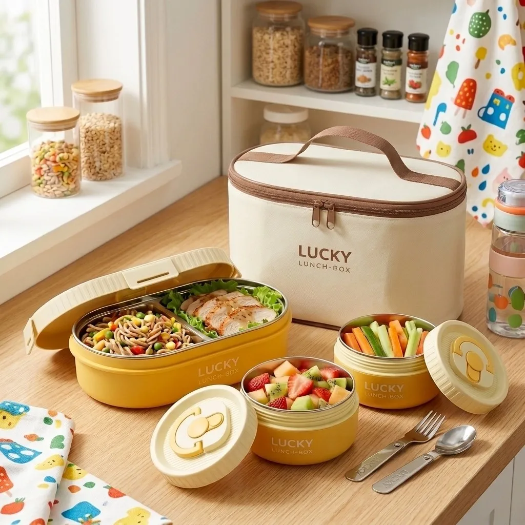 304 Stainless Steel Bento Lunc - Food Storage With Dividers recension och pris