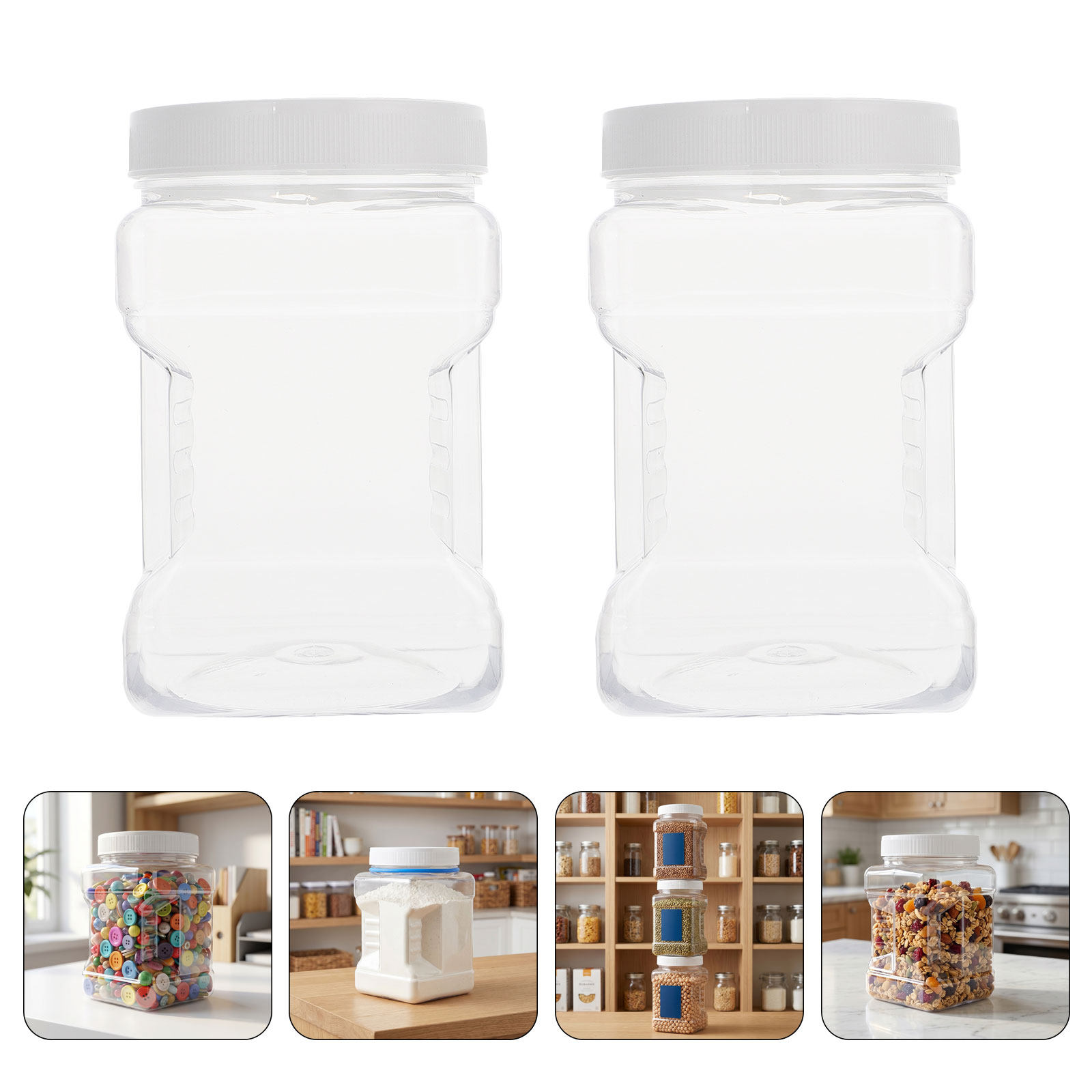 6Pcs Transparent Storage Jars  - Food Storage Containers recension och pris